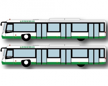 Fantasy Wings Airport Cobus Bus Set, EVA Air Version, 4pcs 1:400 Scale FW-AA4006