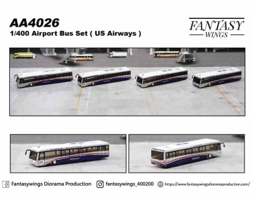 US Airways 4 piece Passenger Bus set 1:400 Scale Fantasy Wings FW-AA4026
