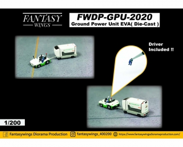 Eva Air Ground Power Unit Set 1:200 Scale Fantasy Wings FWDP-GPU-2020