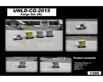 JAL Cargo Set 8 pieces 1:200 Scale Fantasy Wings  UNLD-CG-2015