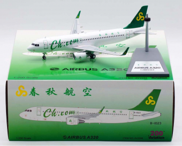Spring Airlines A320 B-1023 w/stand 1:200 Scale Aviation200 AV2088