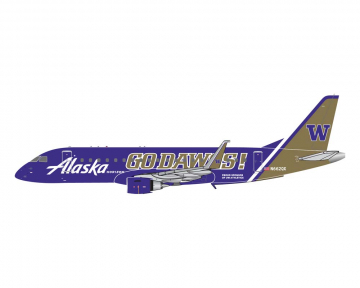 Alaska Airlines E175LRLR Univ. of Washington Go Dawgs N662QX 1:400 Scale Geminijets GJASA2251