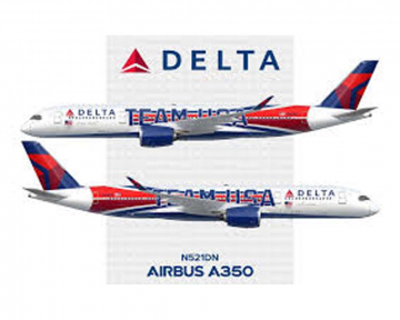 Delta Team USA A350-900 N521DN 1:400 Scale Phoenix PH04590