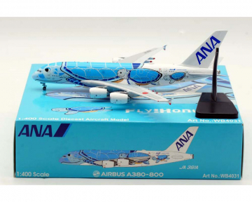 ANA - All Nippon A380 JA381A Flying Hanu Lani, w/stand, magnetic gear 1:400 Scale Aviation400 WB4031