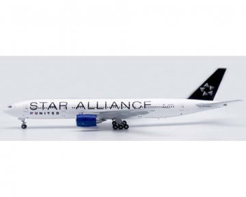 United Airlines B777-200ER Star Alliance, Flaps, w/stand N218UA 1:200 Scale JC Wings XX20285A
