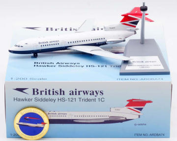 British Airways HS-121 Trident 1C w/stand G-ARPH 1:200 Scale Inflight ARDBA74