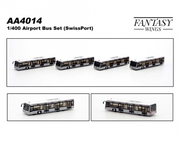 Fantasy Wings Airport Cobus Bus Set, Swissport, 4 pcs 1:400 Scale FW-AA4014