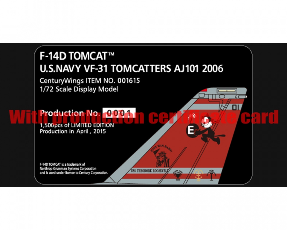 www.JetCollector.com: F-14D Tomcat USN VF-31 Tomcatters USS