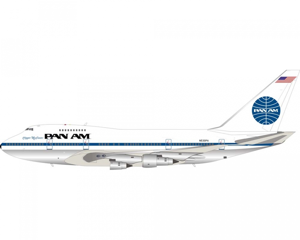 1/200 inflight PAN AM B747SP パンナム www.JetCollector.com: Pan Am Boeing B747SP w/stand N530PA 1:200