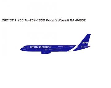 Pochta Rossii Tuploev Tu204-100C RA-64052 1:400 Scale Panda Models PM202132