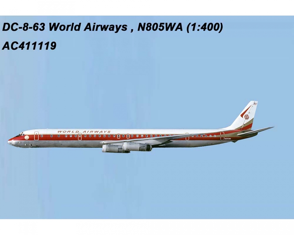 www.JetCollector.com: World Airways DC-8-63 N805WA 1:400 Scale