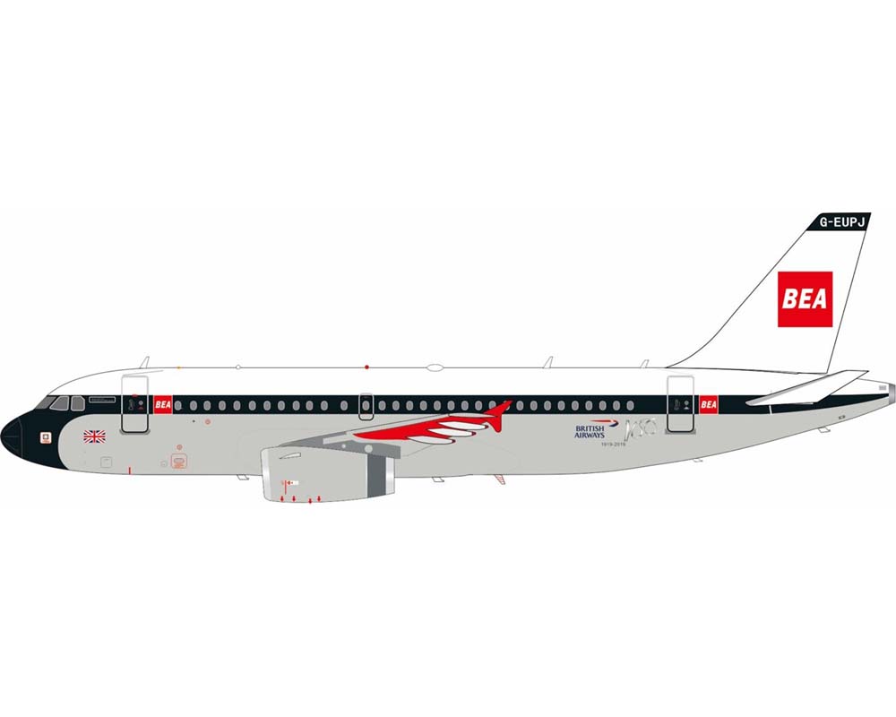 www.JetCollector.com: British Airways A319 w/stand and coin G-EUPJ
