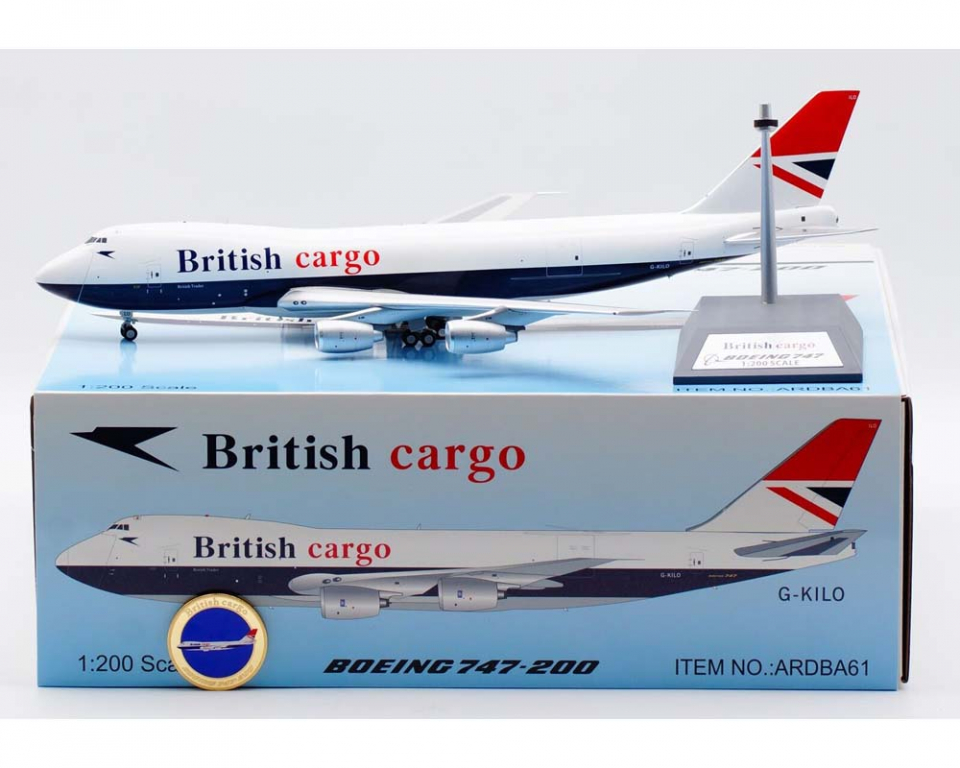 British Airways Cargo B747-200 w/stand and coin G-KILO 1:200 Scale Inflight  ARDBA61