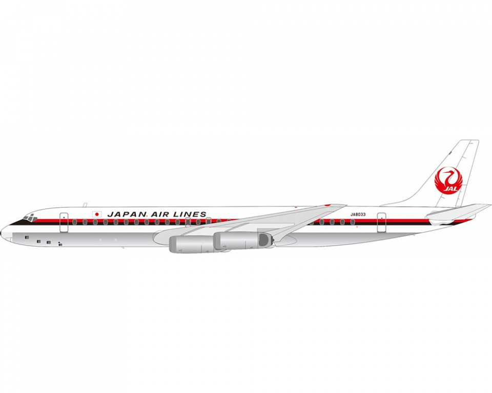 www.JetCollector.com: Japan Airlines DC-8-62 w/stand JA8033 1:200