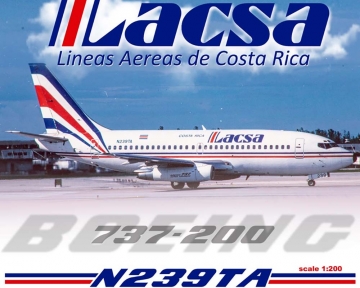 Lacsa B737-200 N239TA 1:200 Scale El Aviador EAV239TA