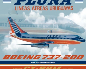 Pluna B737-200 CX-BHM 1:200 Scale El Aviador EAVBHM