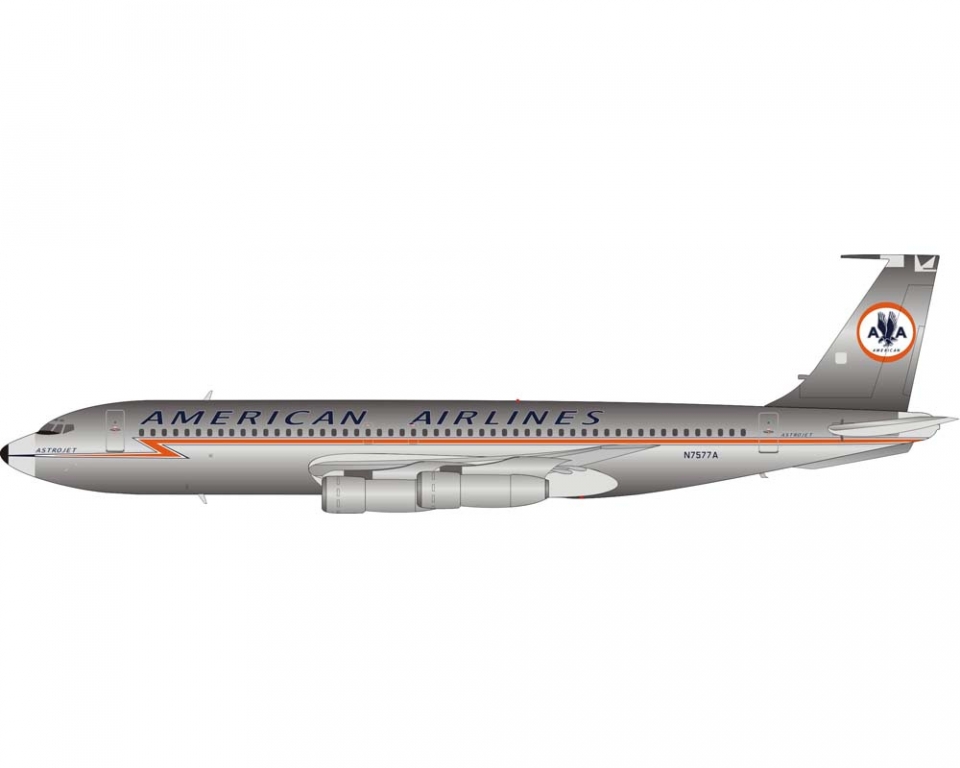インフライト200 American Airlines Astrojet707 www.JetCollector.com: American Airlines B707 w/stand N7577A 1:200