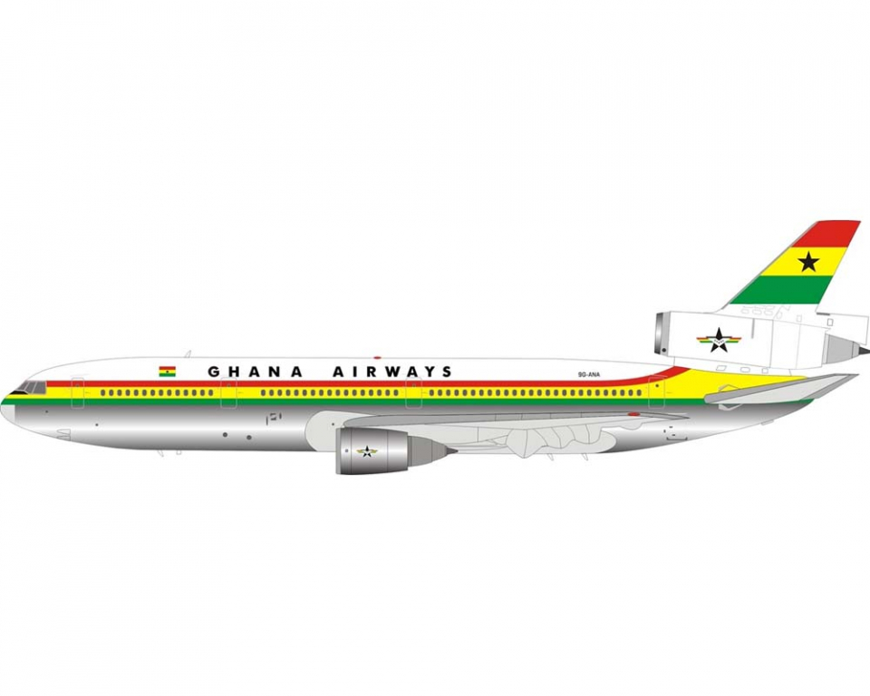 www.JetCollector.com: Ghana Airways DC-10-30 polished, w/stand 9G