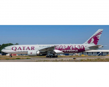 Qatar Cargo B777F "Moved by People" Interactive A7-BFG 1:400 Scale JC Wings JC4QTR0114C