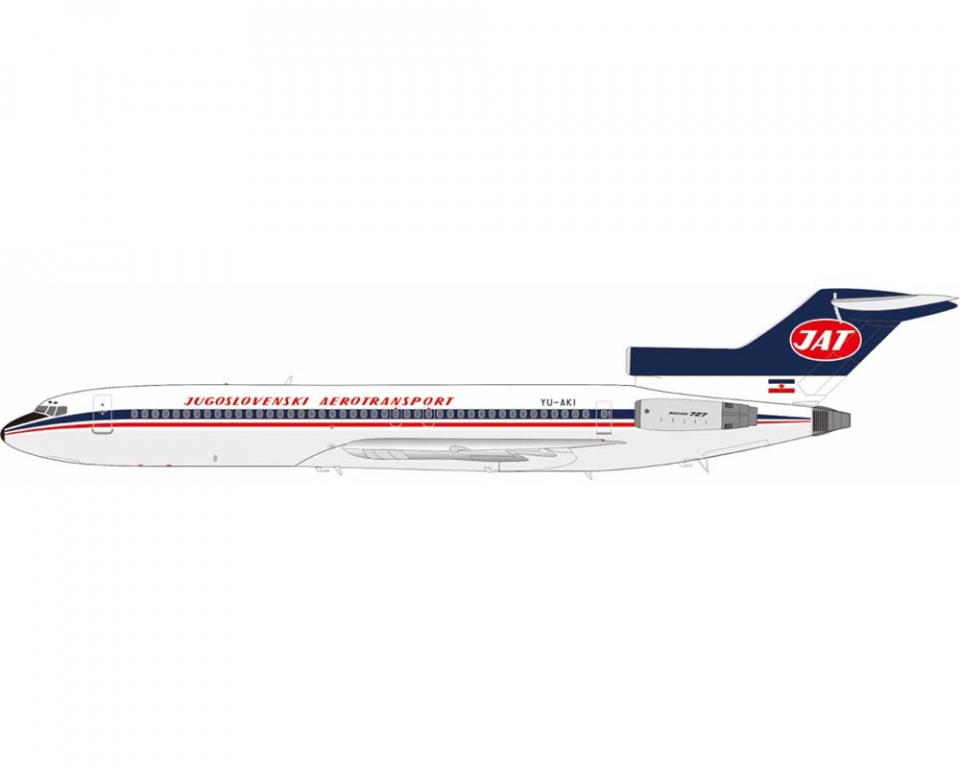 www.JetCollector.com: JAT B727-200 w/stand YU-AKI 1:200 Scale