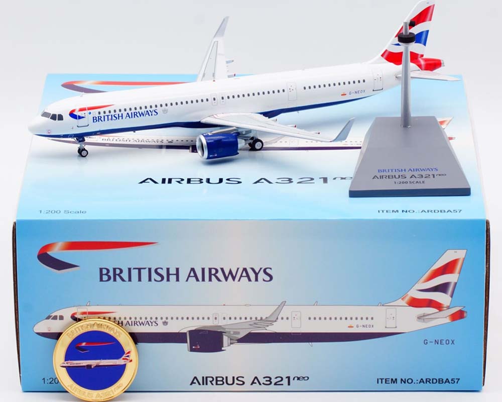 www.JetCollector.com: British Airways A321 w/stand & coin G-NEOX 1