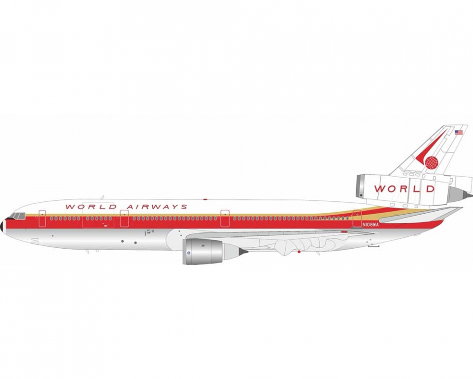 www.JetCollector.com: World Airways DC-10-30 w/stand N108WA 1:200