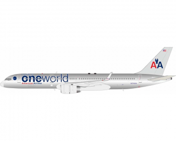 American Airlines Oneworld B757-200 Polished, w/stand N174AA 1:200 Scale Inflight IF752AA0832P