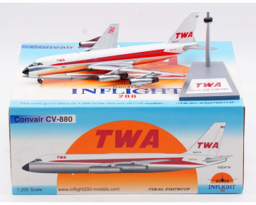 TWA CV880 Polished, w/stand N824TW 1:200 Scale Inflight IF880TW0723P