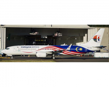 Malaysia Airlines B737 MAX8 9M-MVA 1:200 Scale JC Wings LH2MAS454