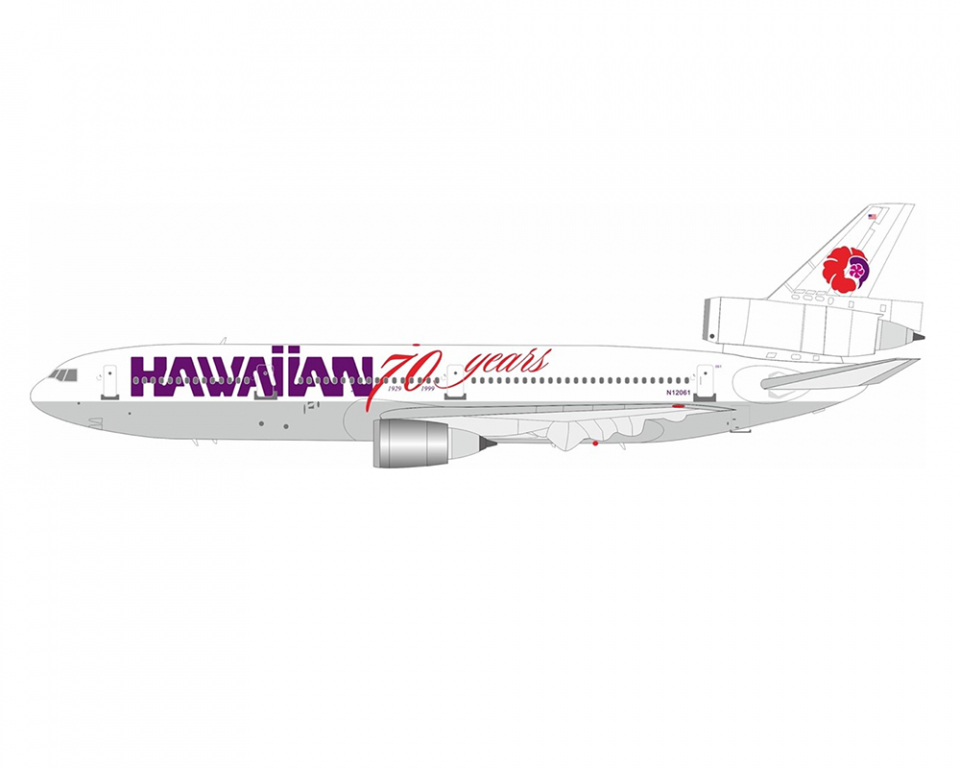 www.JetCollector.com: Hawaiian DC-10-30 w/stand N12061 1:200 Scale