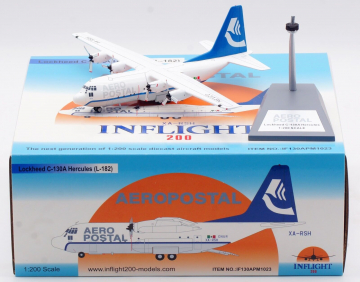 Aeropostal C-130A (L-182) Hercules w/stand XA-RSH 1:200 Scale Inflight IF130APM1023