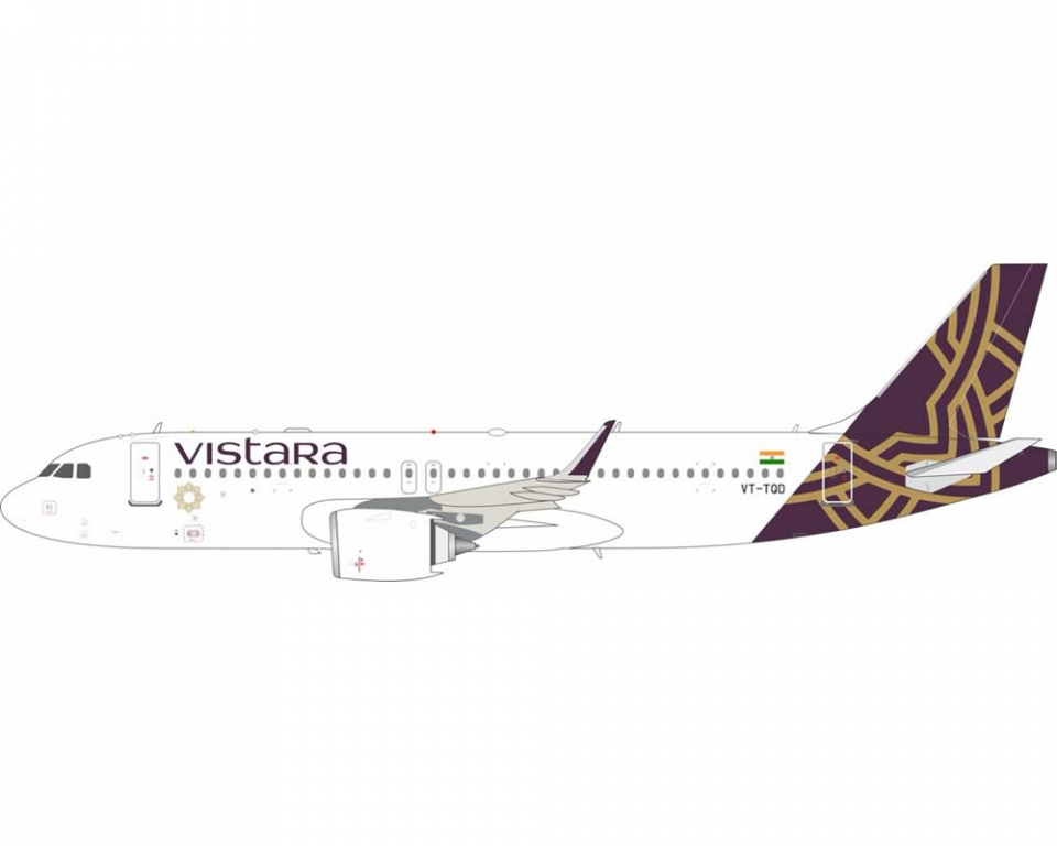 www.JetCollector.com: Vistara A320 w/stand VT-TQD 1:200 Scale