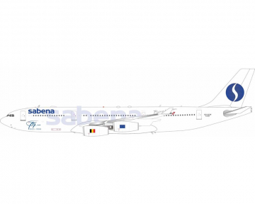 Sabena A340-200 75 Yr Logo, w/stand OO-SCW 1:200 Scale Inflight IF342SB1124R
