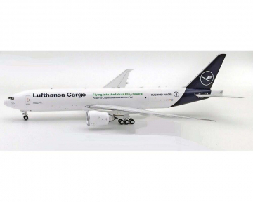 Lufthansa Cargo B777F KUEHNE + NAGEL, w/stand D-ALFK 1:200 Scale JFox JF-777-2-005