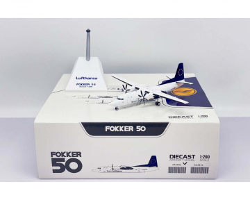 Lufthansa Fokker 50 w/stand D-AFFH 1:200 Scale JC Wings SA2024