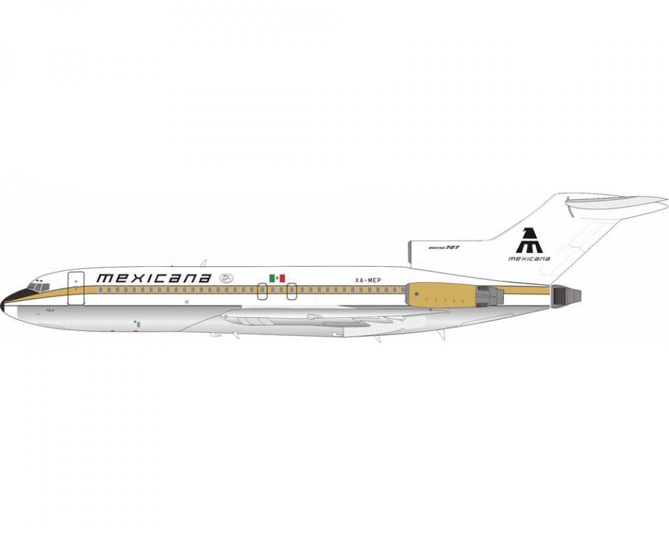 www.JetCollector.com: Mexicana B727-100 polished, w/stand XA-MEP 1