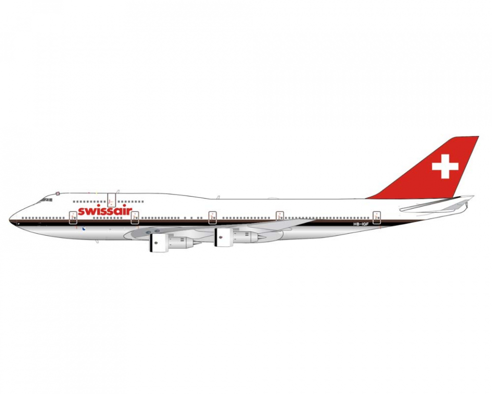 www.JetCollector.com: Swissair B747-300 polished, w/stand HB-IGF 1