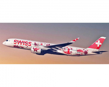 Swiss A350-900 HB-IFA detachable gear, w/stand 1:400 Scale Aviation400 AV4324