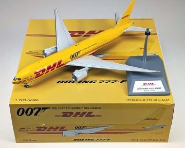 DHL B777F Aerologic 007 w/stand D-AALM 1:200 Scale B Models B-772-DHL-ALM