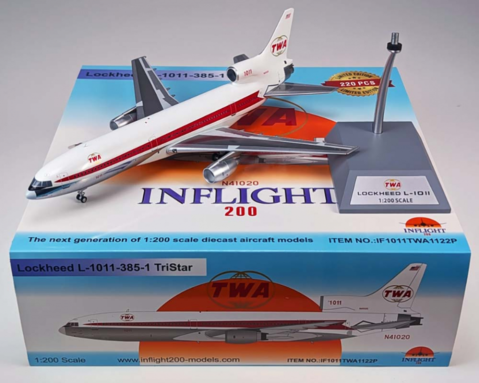 www.JetCollector.com: TWA L1011 Tristar Polished, w/stand N41020 1