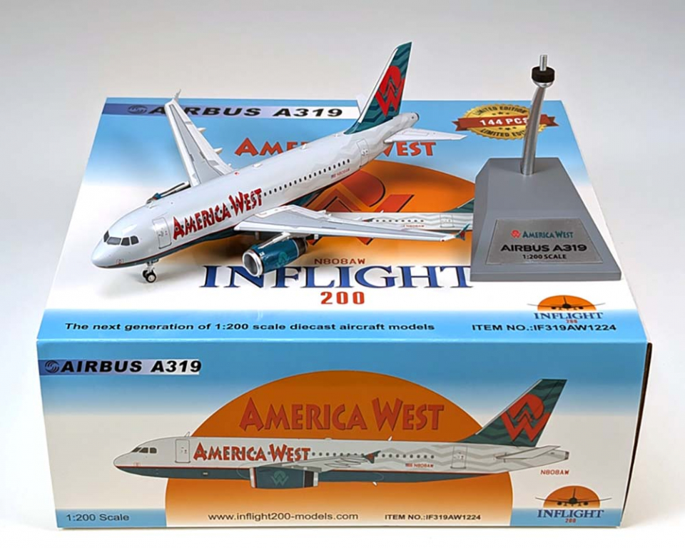 www.JetCollector.com: America West A319 w/stand N808AW 1:200 Scale