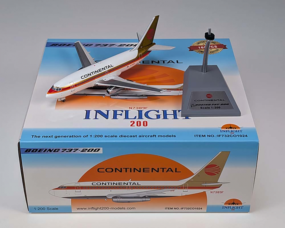 www.JetCollector.com: Continental Airlines B737-200 w/stand N7389F