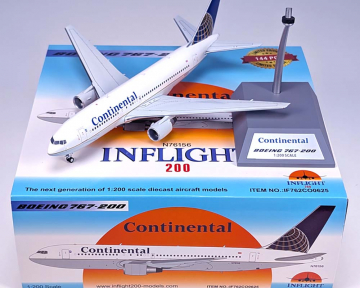 Continental Airlines B767-200ER w/stand N76156 1:200 Scale Inflight IF762CO0625