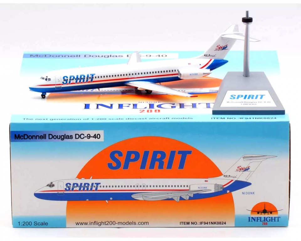 www.JetCollector.com: Spirit DC-9-41 w/stand N130NK 1:200 Scale