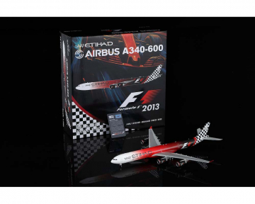 Etihad A340-600 2013 F1, Flaps Down, w/stand A6-EHJ 1:200 Scale SQ Wings SQ-L2169FD