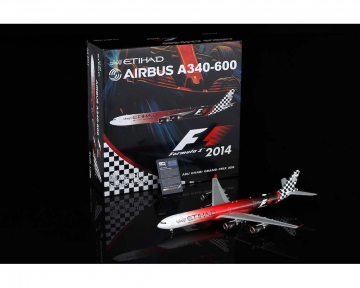 Etihad A340-600 2014 F1, Flaps Down, w/stand A6-EHJ 1:200 Scale SQ Wings SQ-L2170FD