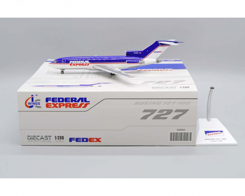www.JetCollector.com: Fedex B727-100 o/c polished, w/stand N115FE