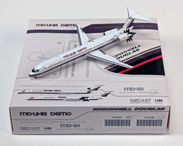 McDonnell Douglas MD-81 House Colors o/c, MD-81 MD-UHB Demo N980DC 1:400 Scale JC Wings XX40180