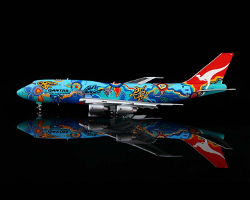 Qantas B747-300 Nalanji Dreaming, flaps down VH-EBU 1:400 Scale HX Models HX-B606501F