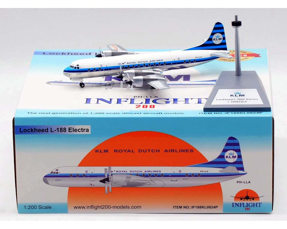 www.JetCollector.com: KLM L-188 Electra w/stand PH-LLA 1:200 Scale